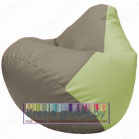 Бескаркасное кресло мешок Груша Г2.3-0404 (светло-серый, светло-салатовый)